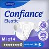 Confiance Elastic  Complete Changes for Men and Women  Absorption Level = 10 Drops (Large Urinary Leaks)  pH Neutral on The Skin  Soft Material  Size M  14 Units view 1