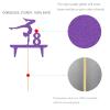 Purple Gymnastic 8 Cake Topper, Girl Rose Gold Glitter Gymnast 8th Birthday Party Decoration view 2