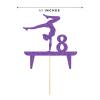 Purple Gymnastic 8 Cake Topper, Girl Rose Gold Glitter Gymnast 8th Birthday Party Decoration view 3