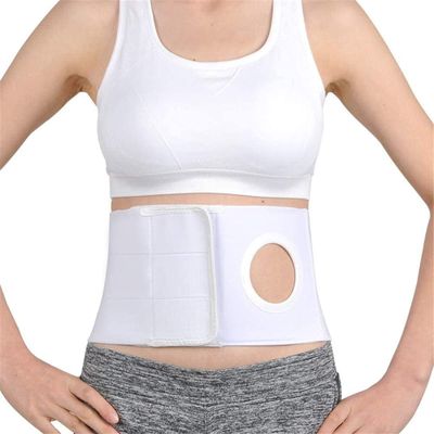 Stoma Hernia Belt, Abdominal Fixator Bracket, Medical A Abdominal Belt Stoma Support, Colostomy Abdominal Tape, Lumbar Support Belt, 80 Mm,White,Large and Large