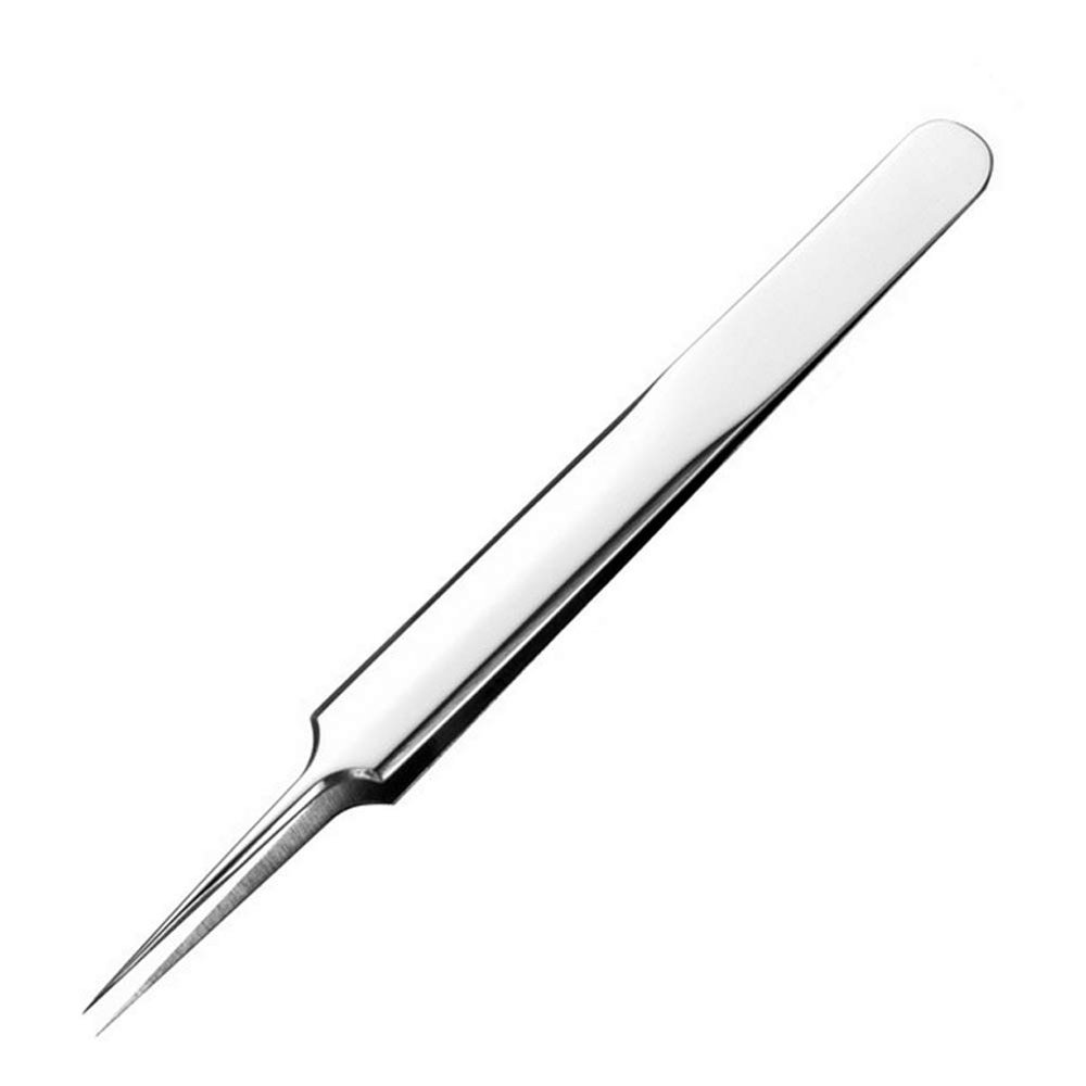 QUUPY Profession Stainless Steel Precision Open Tweezers Acne Squeeze Tweezers Blackhead Splinter Remover Tweezers for Eliminate Closed Blackheads and Acne