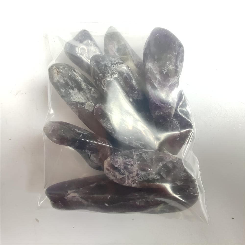 100g/pack Natural Crystal Quartz Stone Polished Mineral Stone Garnet Obsidian Amethyst Epidote Agate Gravel Specimen Tank Decor-Amethyst tooth 3-5cm_bag size 7x10cm