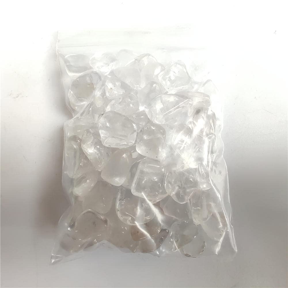100g/pack Natural Crystal Quartz Stone Polished Mineral Stone Garnet Obsidian Amethyst Epidote Agate Gravel Specimen Tank Decor-White crystal 5-10mm_bag size 7x10cm