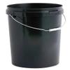 25L Plastic Bucket Pail + Handle & Lid - Heavy Duty  Food Grade BPA Free  Multi-use Fermentation Feed Dry Food Liquid Chemicals Hydroponics Storage Container BLACK view 1