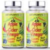2 Bottles (240 Capsules) Raw, Unfiltered Apple Cider Vinegar with The Mother | Turmeric, Ginger, Black Pepper, Cayenne Pepper, Blueberries, Bilberries | High Strength Bio Cultures | Vegan Capsules view 1