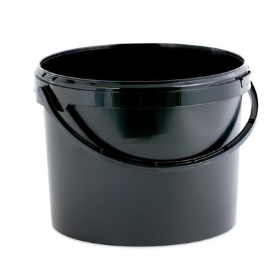 10L Plastic Bucket Pail + Handle & Lid - Heavy Duty  Food Grade BPA Free  Multi-use Fermentation Feed Dry Food Liquid Chemicals Hydroponics Storage Container BLACK