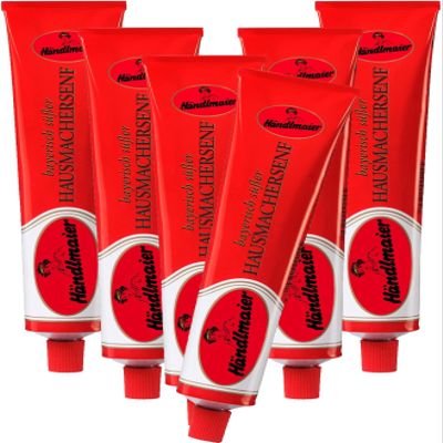 6x200 ml Bavarian sweet home-made mustard, Haendlmaier / Germany