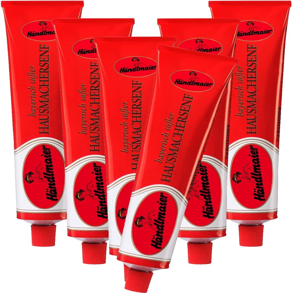 6x200 ml Bavarian sweet home-made mustard, Haendlmaier / Germany