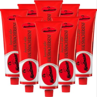 8x200 ml Bavarian sweet home-made mustard, Haendlmaier / Germany