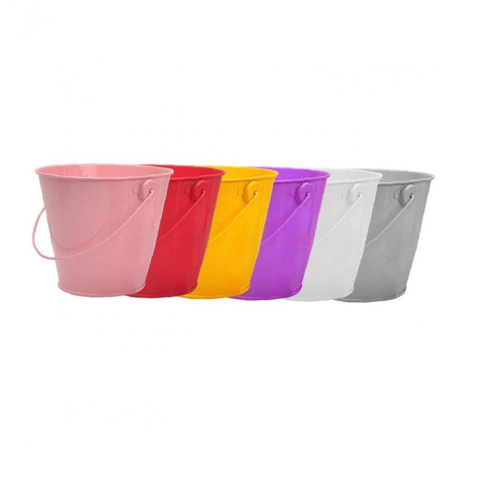 Onsinic 6pcs Mini Metal Bucket Candy Party Favor Chocolate Buckets Diy Tin for Birthday Party Wedding Baby Shower