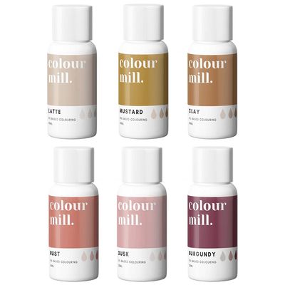 Colour Mill Edible Food Paint Bundle Colouring Liquid Cake Cookie Dye for Baking Icing Sugarpaste Fondant (x6 20ml) - Desert Colours