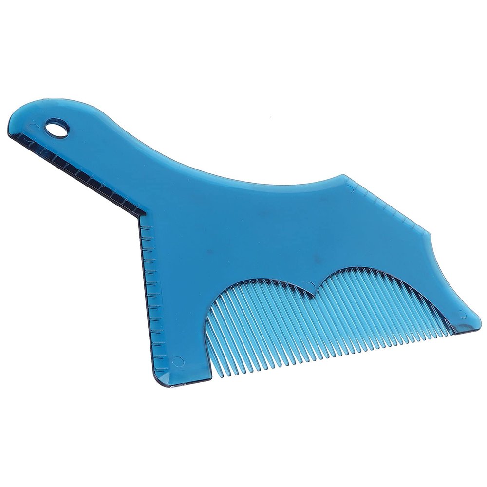 Beard Shaping Template, The Angles and Curves Are Mathematically Precise Beard Shaper Stable and Durable with Handle Design for Beard Trimming(Clear Blue)
