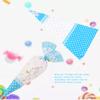 Cellophane Candy Bags, Cone-Shaped Popcorn Bags Popcorn Bags with Ties for Packing Candies Nuts Popcorn 50 Packs (Blue*17CM*30CM) view 3