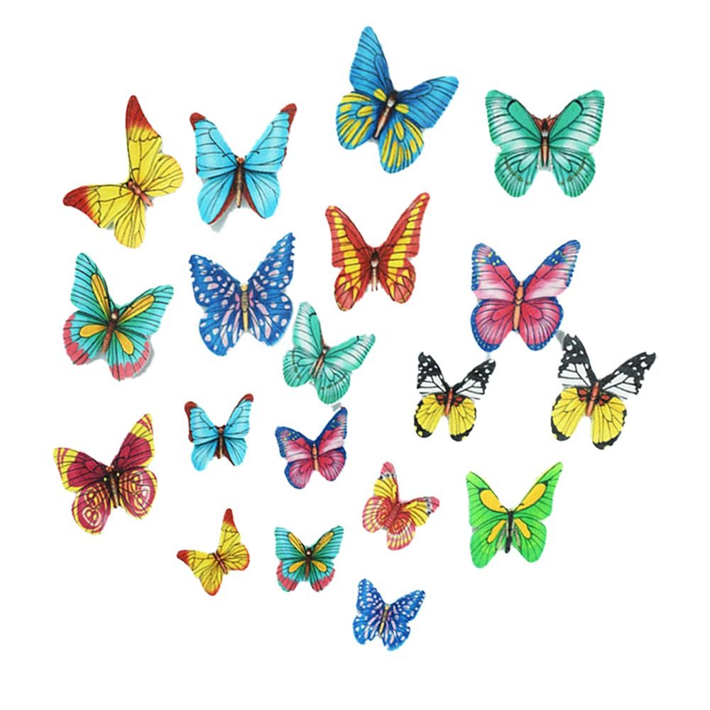 100 Pieces Edible Butterfly Cupcake Toppers Wedding Cake Birthday Party Food Decoration (Colour B:butterfly)