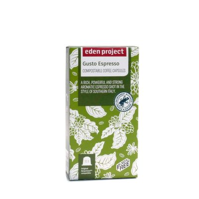 THE EDEN PROJECT 60 Italian Gusto Espresso Coffee Pods Compatible with Nespresso Original Premium Arabica, Rainforest Alliance Certified, Climate Neutral, Home Compostable Capsules (6 x 10 Pack)