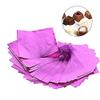 100Pcs/Lot Embossed Package Chocolate Tin Foil Wapping Paper Color Aluminum Foil Paper Pastry Baking Tin Foil(Pink) view 3