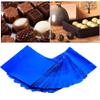 100Pcs/Lot Embossed Package Chocolate Tin Foil Wapping Paper Color Aluminum Foil Paper Pastry Baking Tin Foil(Blue) view 1