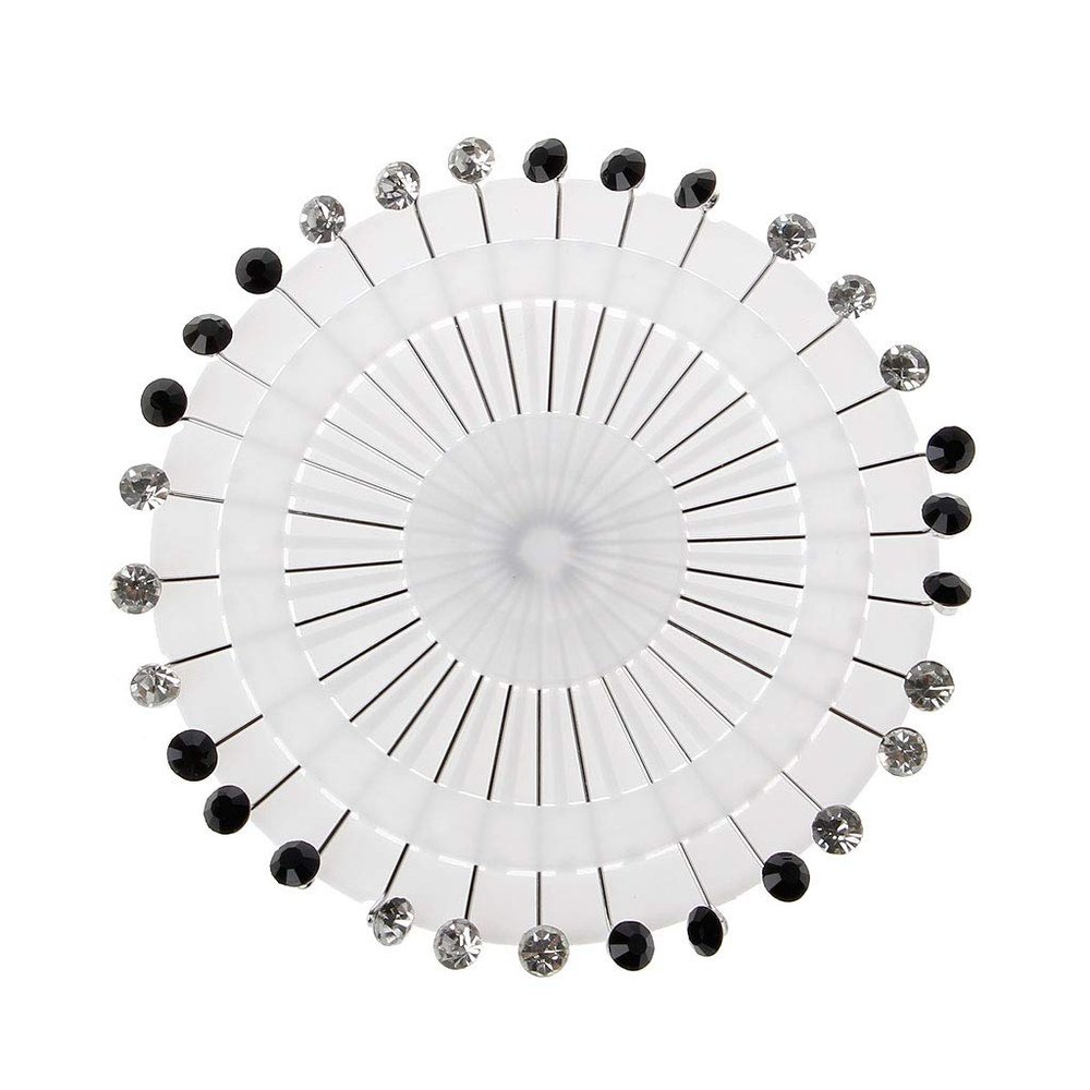 AERVEAL Brooch Pin,30Pieces Muslim Jewelry Rhinestone Crystals Hijab Pins Wedding Brooch Pin For Women