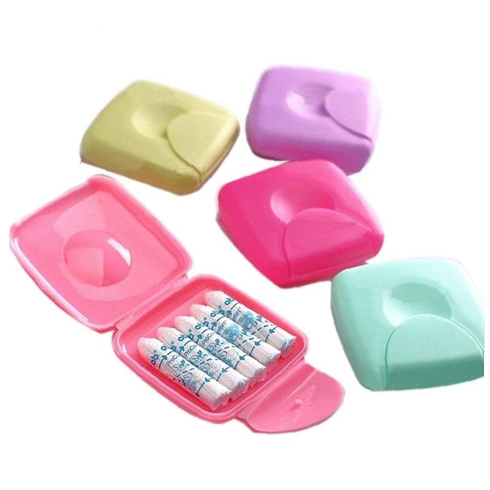 1 Pcs Tampons Storage Box Outdoor Travel Portable Mini Tampons Case Women Sanitary Napkin Tampons Box Holder Random Color