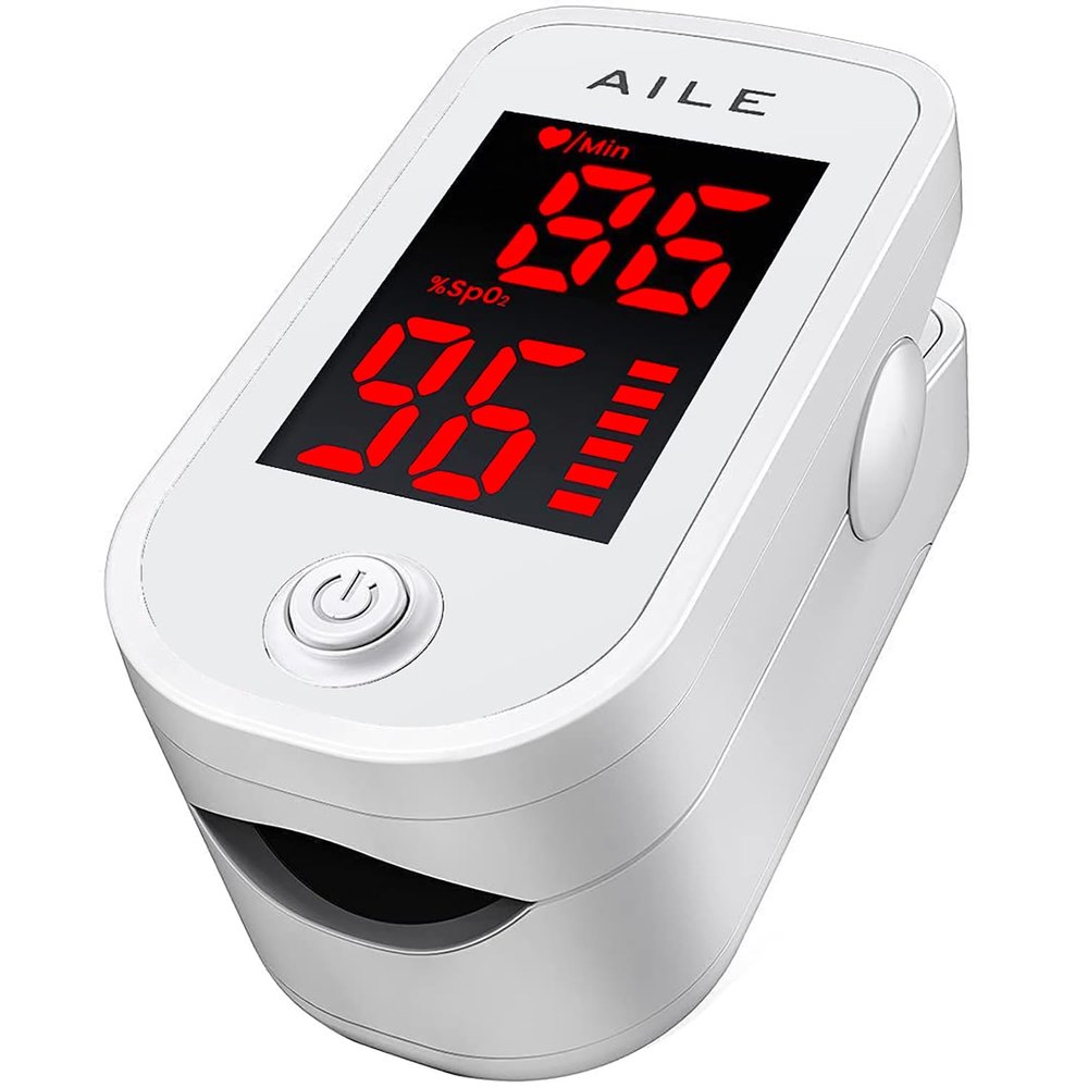 AILE Oxygen Monitor Finger Adults-Kids Heart Rate Monitor SpO2 Pulse Oximeter UK Approved Medical Device SATS Blood Saturation Monitor CE Certified - MHRA Registered Oxygen Level Monitor