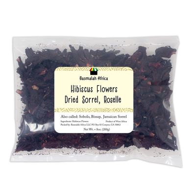 Basmalah Africa Sun Dried Red Hibiscus, African Sorrel, Bissap, Hibiscus Plant Flower