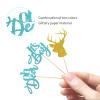 24 PCS Blue Glitter Oh Deer It's A Boy Cupcake Toppers for Gender Reveal Party / Buck or Doe Sign Baby Shower Party Decor / Baby Birthday Party Decorations / Boy Birthday Party Supplies view 2