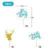 24 PCS Blue Glitter Oh Deer It's A Boy Cupcake Toppers for Gender Reveal Party / Buck or Doe Sign Baby Shower Party Decor / Baby Birthday Party Decorations / Boy Birthday Party Supplies view 3