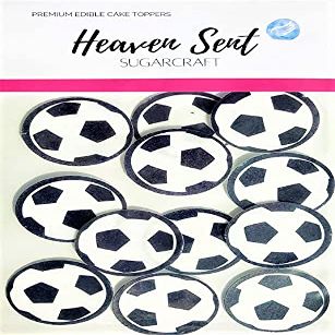 24x Footballs (B) PRE-CUT Edible Thick Wafer Card Standing Cupcake Toppers Birthday Party Cake Decorations