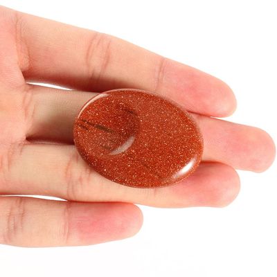 1pcs Natural Worry Stone Thumb Massage Gemstones Crystals 7 Chakra Treatment Spiritual Therapy Minerales 30x40mm-gold sandstone_40x30x8mm