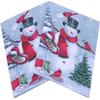 100pcs Christmas Theme Decorative Paper Napkins Party Napkins Cocktail Napkins Beverage Napkins Lunch Napkins for Birthday Parties, Celebrations and Special Occasions - Snowman view 1