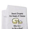 LEVLO Funny Cheese Lovers Gifts Sweet Dreams are Made of Cheese Who Am I to Dis a Brie Kitchen Towels Sweet Housewarming Gift (Who Am I to Dis a Brie) view 1