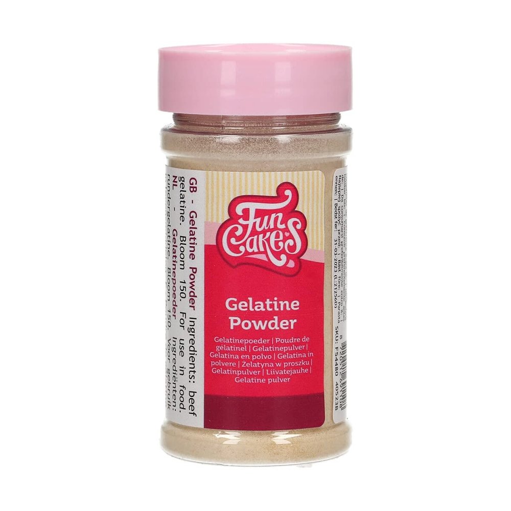FunCakes Gelatin Powder: Bovine Gelatin, Bloom 150, Suitable to Bind Creams, Mousse and Pudding, Halal. 60g.