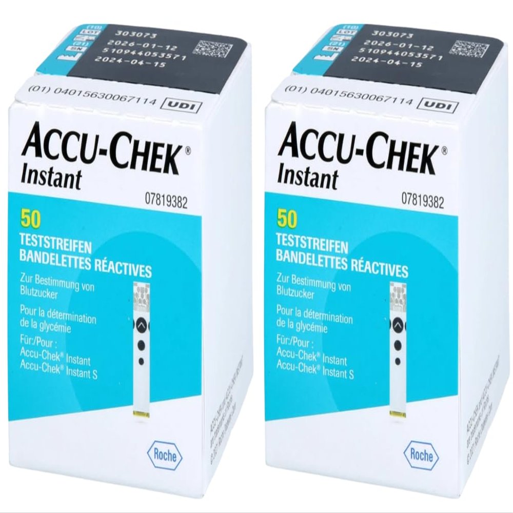 Accu-Chek Instant Blood Glucose Test Strips, 100 Count, for Accurate Monitoring
