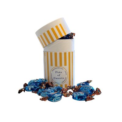 200g White Cardboard Tube of Walkers Salted Caramel Toffee
