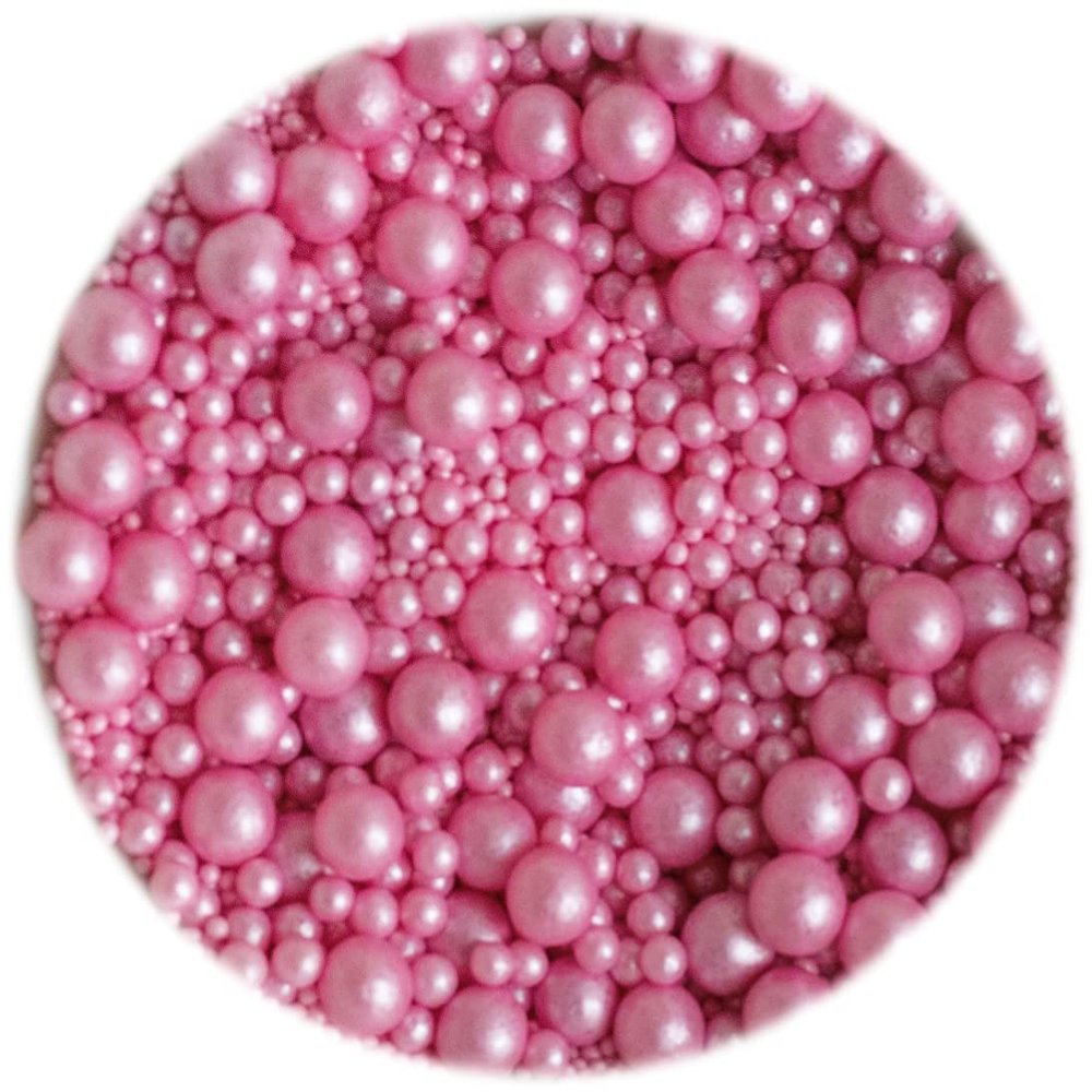 Sprinkles & Toppers Ltd Pink Shimmer Pearls Mix Sprinkles Cupcake / Cake Decorations 100g