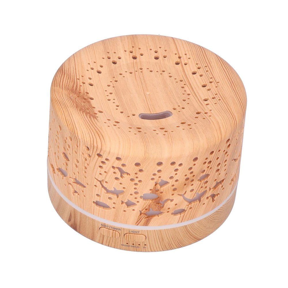 01 02 015 Aroma Diffuser, 700ml Wood Grain Humidifier Remote Control Intelligent Aroma Diffuser Bluetooth Speaker with Night Light for Home Office Car(UK Plug)