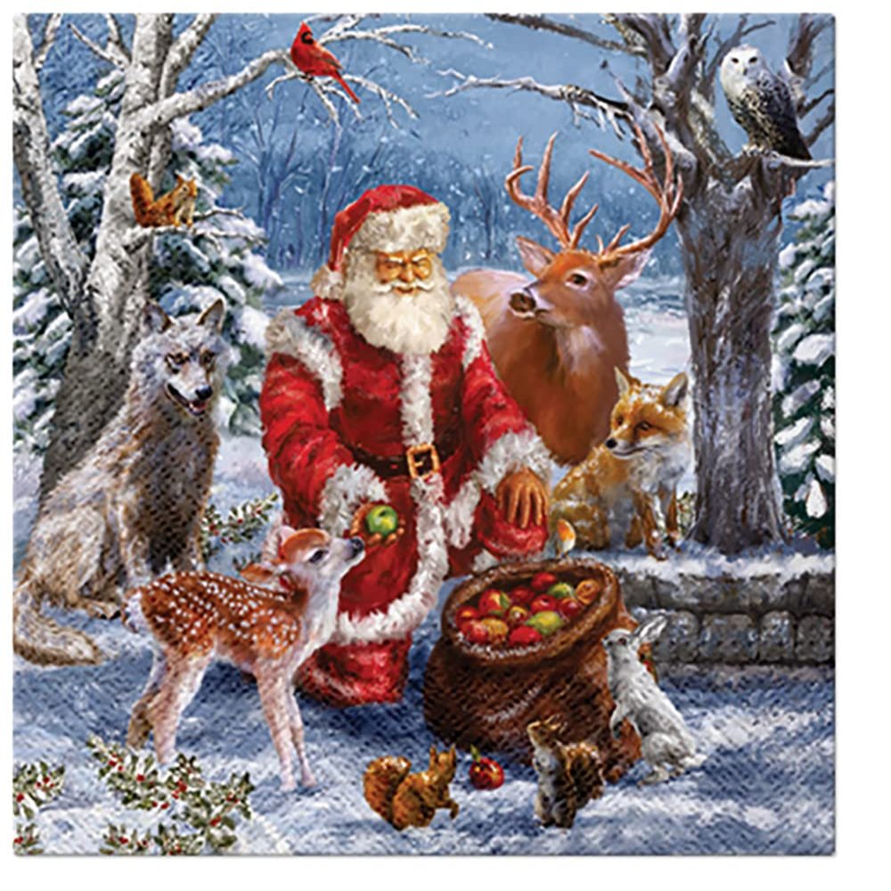 Fairytale Christmas Tissue Paper Napkins 33cm x 33cm Serviettes - Pack of 20 (SantaS Gifts)