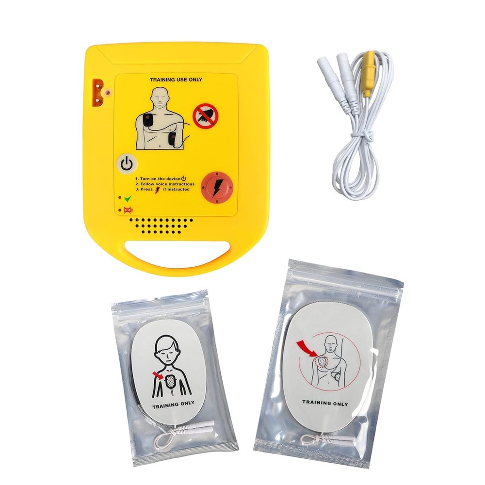 10Pack Mini AED Trainer XFT-D0009 Training Unit Teaching Set First Aid Train Machine with Electrode Pads Adult Child Pad Genuine Student Study Tool English Language Louder Voice Prompts
