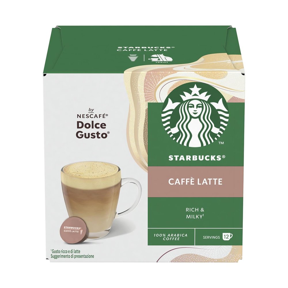 Starbucks Caffe Latte Nescafe Dolce Gusto Coffee Pods 121.2g
