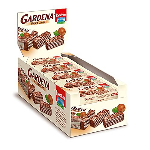Dorri - Loacker Wafers, Tortina, Gardena, Classic Italian Biscuits, All Natural Ingredients, Light Snack (Gardena Hazelnut Wafers, Bulk (25 x 38g))