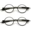 2 Pack Reading Glasses 4.0 3.75 3.5 3.25 3 2.75 2.5 Women Small Circle Frame Clear Lens Flexible Vintage Round Eyeglasses Reader Glasses For Men (2 Pack (Translucent grey + Translucent grey), 2.25) view 1