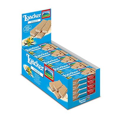Dorri - Loacker Wafers, Tortina Hazelnut, Gardena Hazelnut, Classic Italian Biscuits, All Natural Ingredients, Light Snack (Vanilla Wafers, Bulk (18 x 175g))