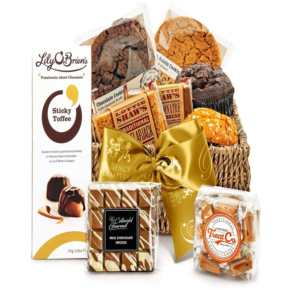 Luxury Muffin Hamper - Luxury Food Gift Basket with Flapjacks, Shortbreads, Tulip Muffins, Chocolate Bars - Sweet Gift Basket for Families, Couples, from Regency Hampers