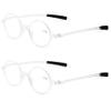 2 Pack Reading Glasses 4.0 3.75 3.5 3.25 3 2.75 2.5 Women Small Circle Frame Clear Lens Flexible Vintage Round Eyeglasses Reader Glasses For Men (2 Pack (Transparent white + Transparent white), 1.50) view 2