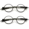 2 Pack Reading Glasses 4.0 3.75 3.5 3.25 3 2.75 2.5 Women Small Circle Frame Clear Lens Flexible Vintage Round Eyeglasses Reader Glasses For Men (2 Pack (Translucent grey + Translucent grey), 3.50) view 1