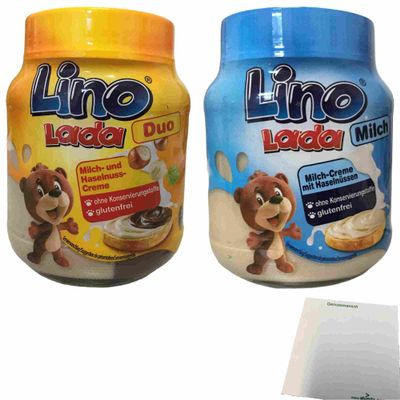 Lino Lada Test Pack (1 x 400 g Glass Duo Bread Spread, Milk Bread Spread) + Usy Block