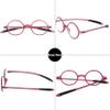 2 Pack Reading Glasses 4.0 3.75 3.5 3.25 3 2.75 2.5 2.25 2.0 1.75 1.5 1.25 Women Small Circle Frame Clear Lens Flexible Vintage Round Eyeglasses Reader Glasses For Men (2 Pack (Red0+Red), 2.00) view 4