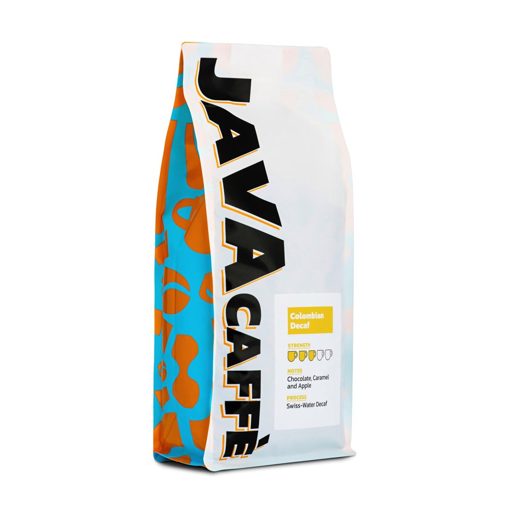 Java Caff Colombian DECAF Coffee Beans, 1kg Bag, Full Medium Hand Roasted 100% Arabica Coffee, Speciality Blend