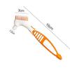 Orange Double Bristle Head Denture Brush Denture Cleaning Brush Portable Cleaning Brush False Teeth Brushes view 3