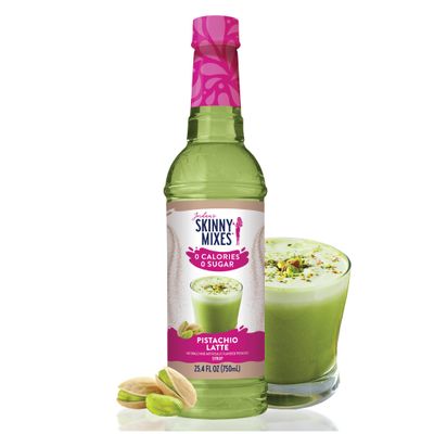 Jordan's Skinny Mixes Pistachio Latte Syrup | Zero Calories, Zero Sugar, Zero Carbs | Jordan's Skinny Syrups for Coffee, Tea, Lattes | 1 Bottle (750 mL)